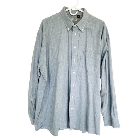 Burberry London Windowpane Plaid Button Down Dress Shirt Mens XL Old Money - Picture 2 of 5